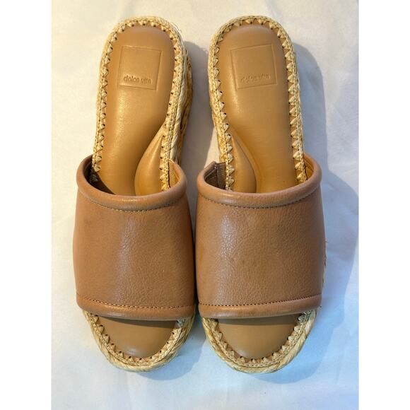 Dolce Vita Shoes - Dolce Vita Chavi Raffia platform Slide Sandals Size 9.5 NWT Tan